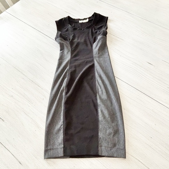 Costa Blanca Dresses & Skirts - COSTA BLANCA Women’s Black Gray Illusion Slimming Sheath Dress Sleeveless Sz S